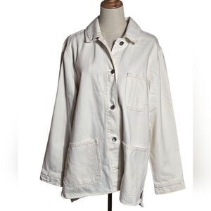 Old Navy White Denim Shirt Jacket